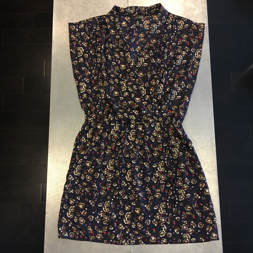 Aqua / Abstract Floral Tunic / NWT / Large